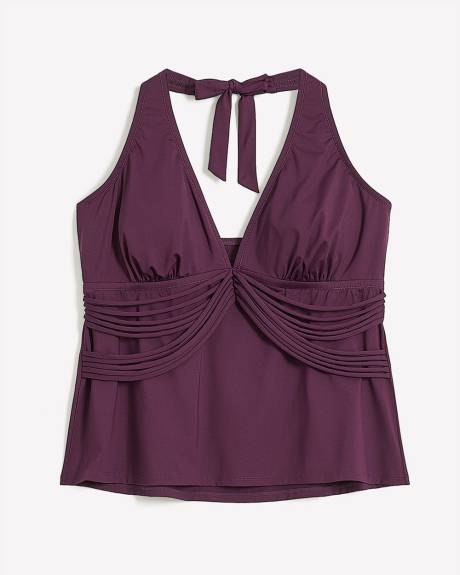 Haut tankini violet avec encolure en V
