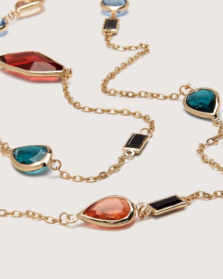 Two-Row Multicolor Stone Necklace - In Every Story