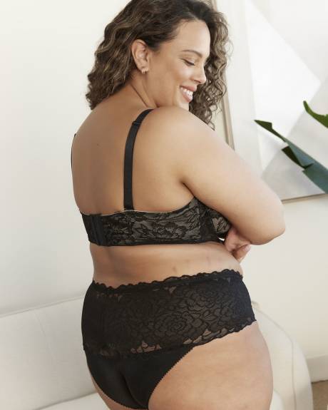Black Underwire Strapless Lace Bra - Déesse Collection