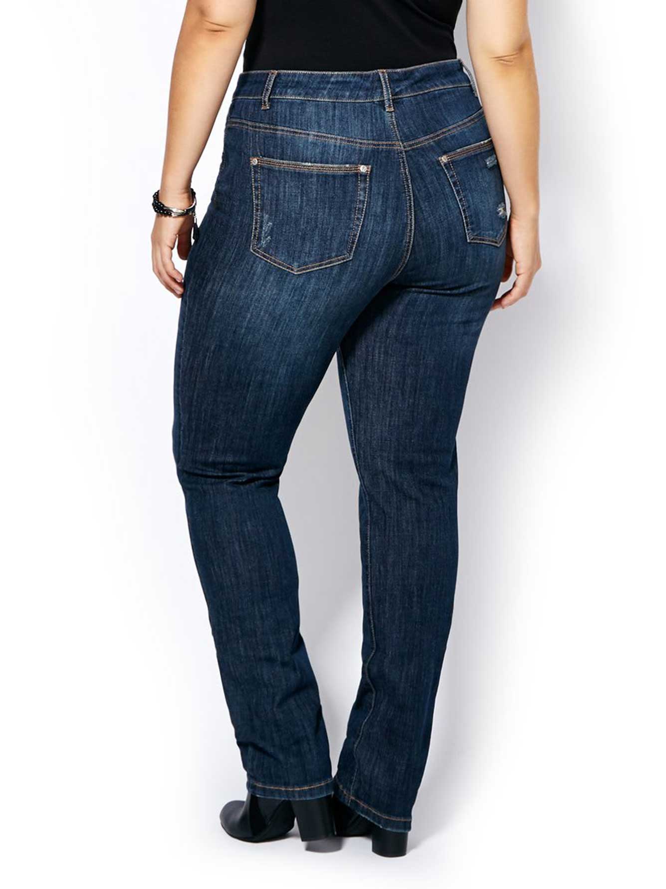 d/c JEANS Straight Fit Straight Leg Distressed Jean Penningtons