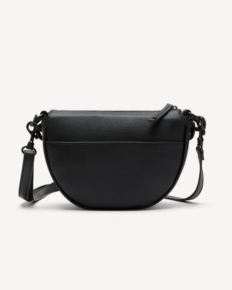 Half Circle Crossbody Handbag with Braided Strap - Addition Elle