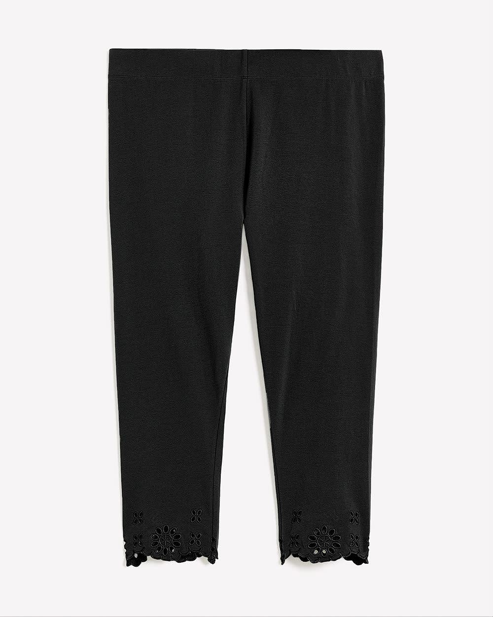 Capri Legging with Embroidery at Hem PENN. Essentials Penningtons