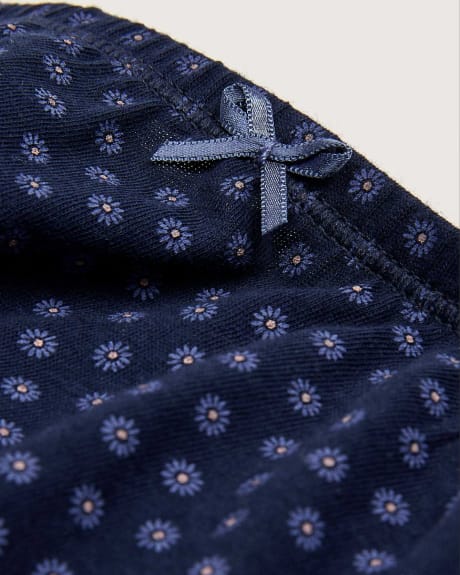 Culotte régulière en coton imprimé, fleurs - tiVOGLIO