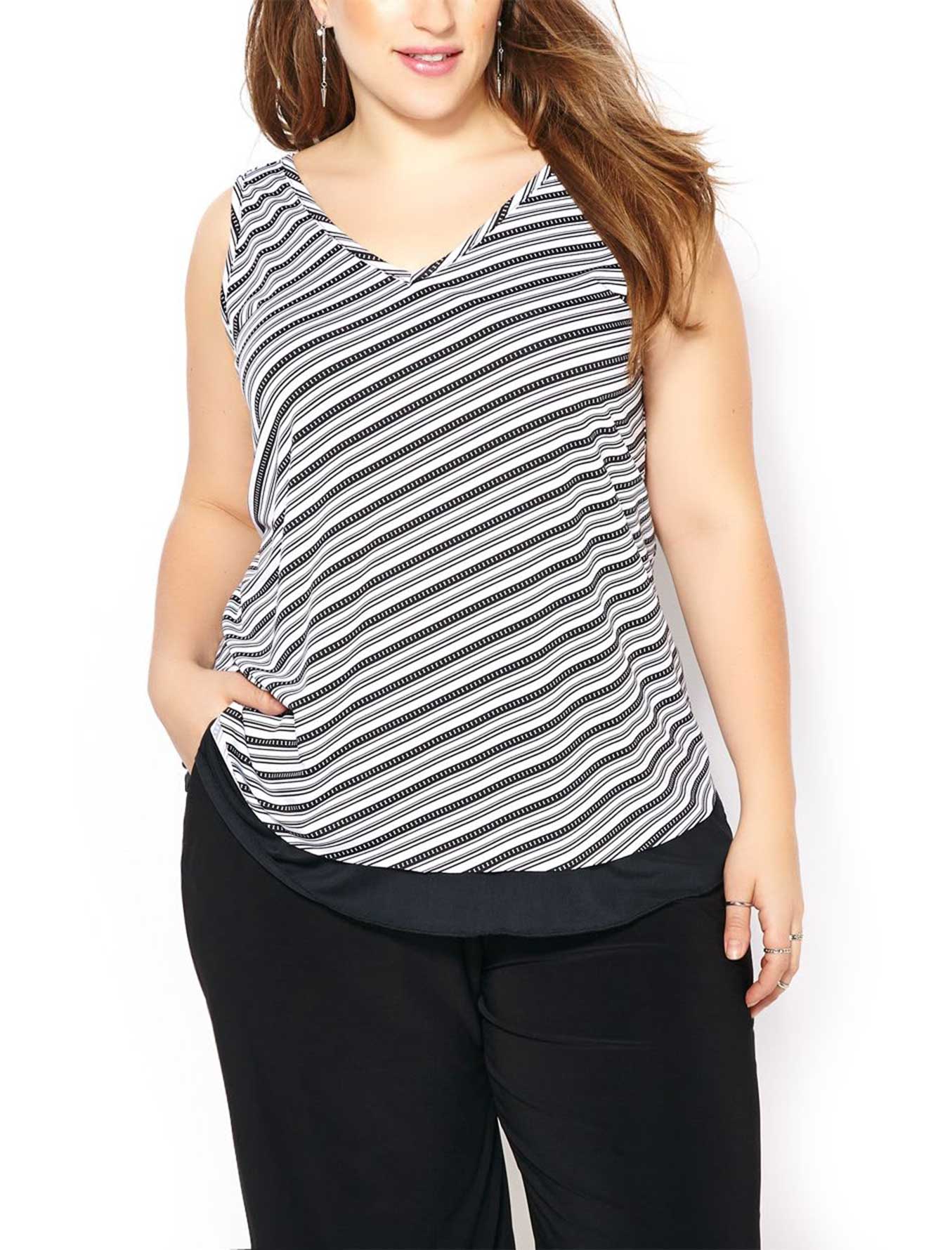 Sleeveless Printed Layered Top Penningtons