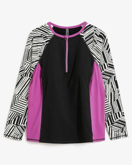 Long-Sleeve Rash Guard with Half-Zip - Active Zone