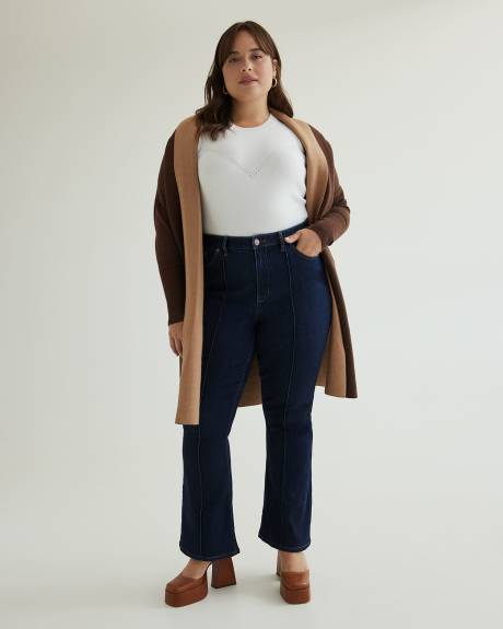 Responsible, Petite, Curvy-Fit Flare-Leg Jeans, Dark Wash - d/C JEANS