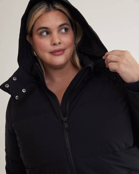 Stretch Puffer Jacket with Removable Hood