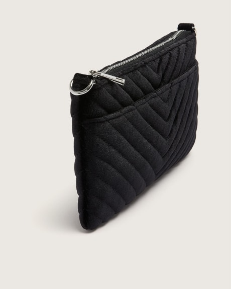 Sac à main en velours matelassé à chevrons
