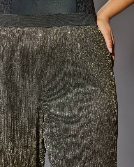 Meredith Shaw x PENN - Wide-Leg Metallic Pleated Pant