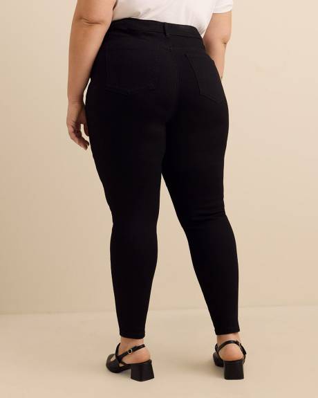 Legging en denim noir &agrave; taille moyenne, coupe classique - d/C JEANS