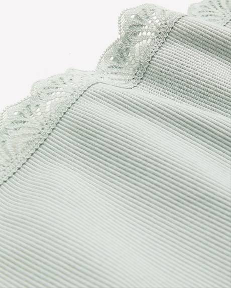 Ribbed Brief with Lace Trim at the Waist - ti Voglio