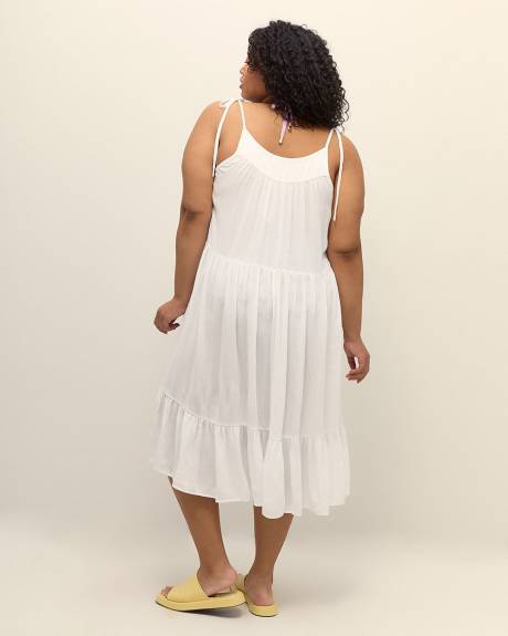 Long Crinkle Swim Cover-Up Dress