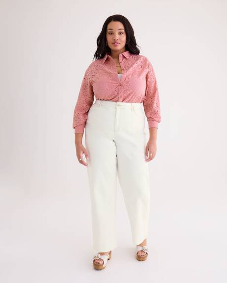 Jean blanc à jambe large coupe galbée, tissu responsable - d/C JEANS