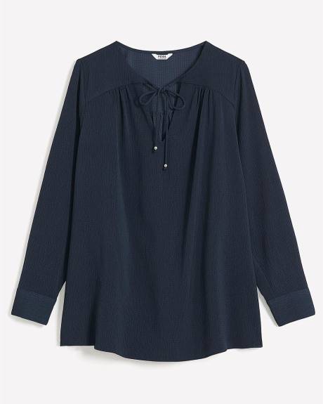 V-Neck Long-Sleeve Blouse