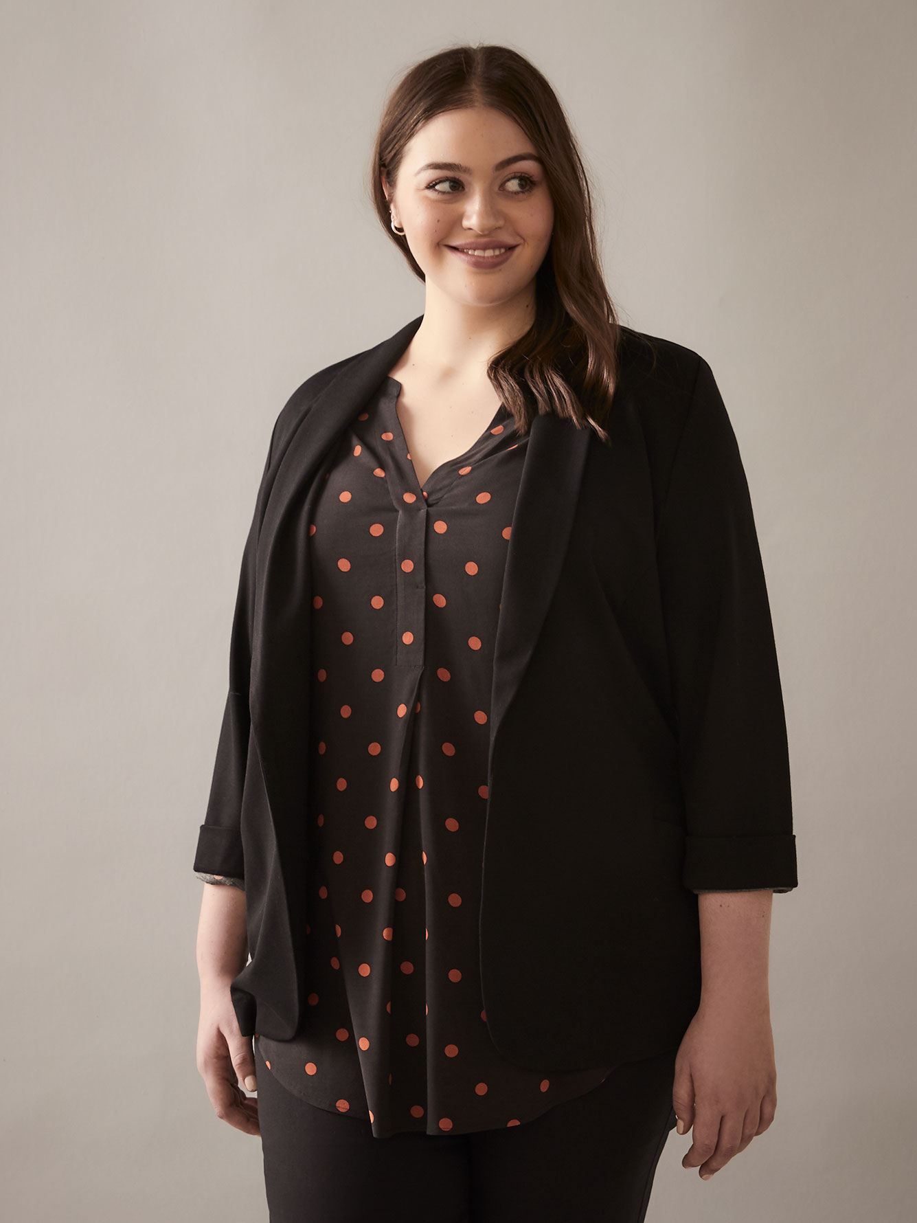 Semi Fitted Ponte de Roma Blazer In Every Story Penningtons