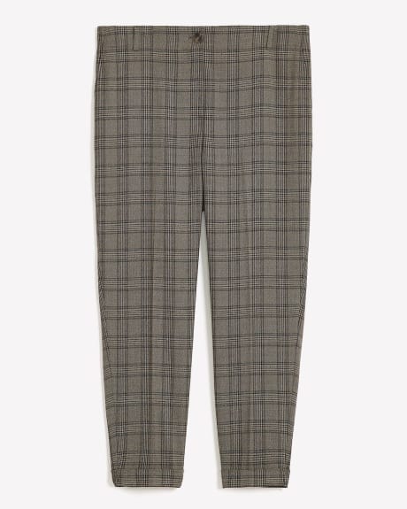Plaid Tapered Leg Pant with Rolled Cuffs