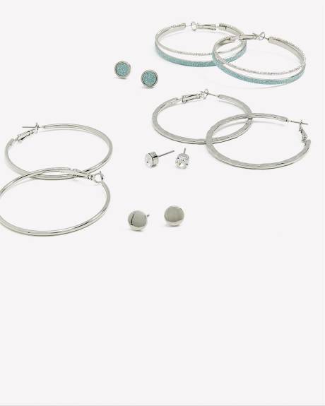Boucles d'oreilles couvertes de papier scintillant, ens. de 6