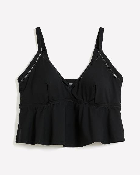 Longline Bikini Top with Crochet Details