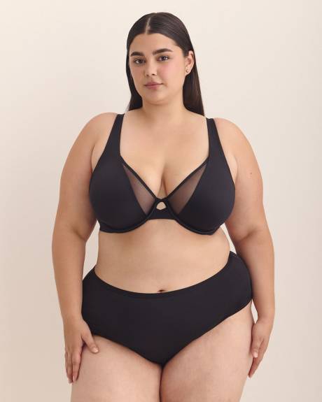Unlined Bra with Underwire and Mesh - Déesse Collection