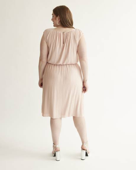 Pleated Sleeveless Dress