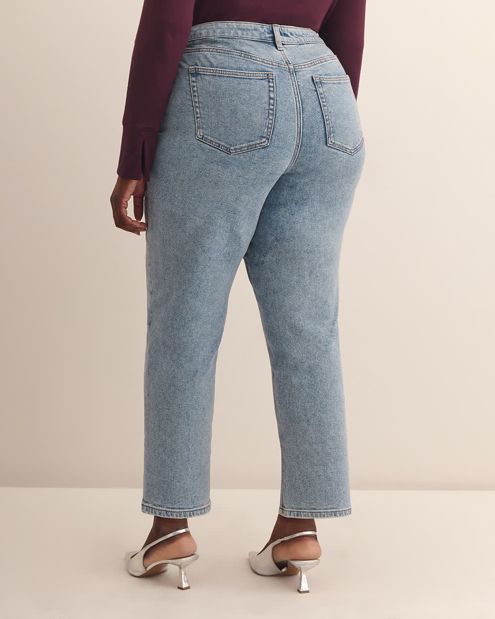 Embellished High-Rise Mom Jeans - Addition Elle Embellished High-Rise Mom Jeans - Addition Elle