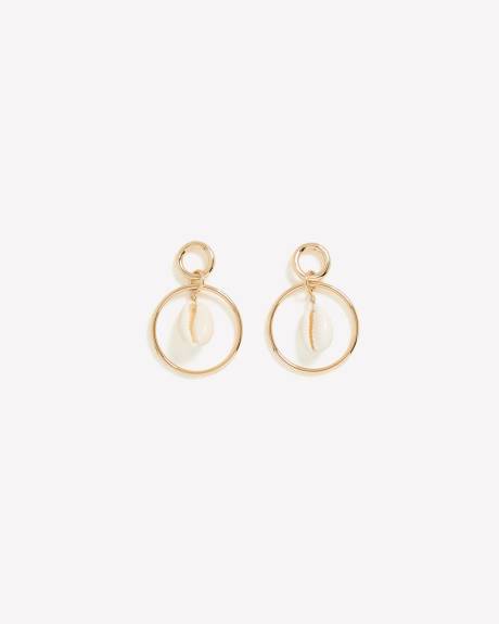 Single Hoop Earrings with Seashell