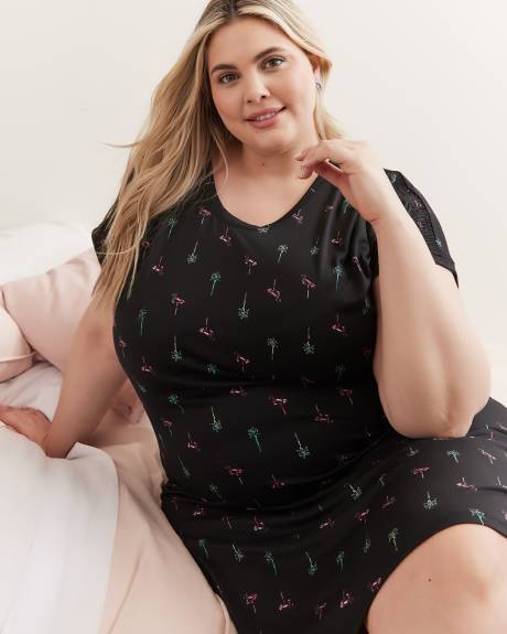 Sleeveless Short Printed Sleepshirt - ti VOGLIO