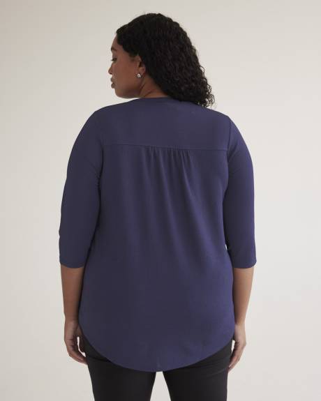 A-Line Knit Tunic with 3/4-Sleeves