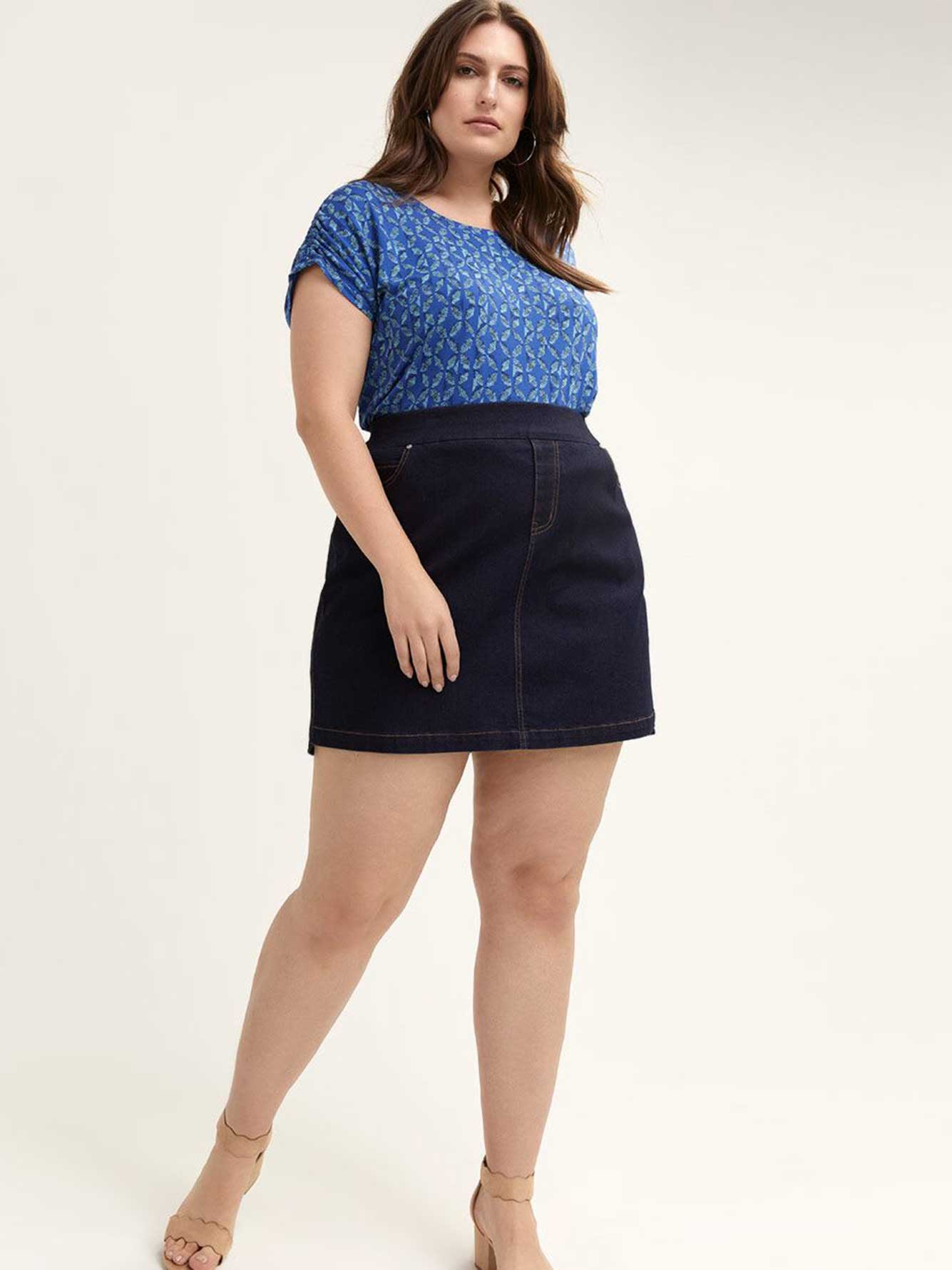 plus size jean skorts