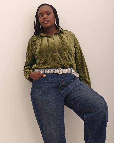 Velvet Buttoned-Down Shirt