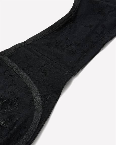 Black Underwire Burnout Jacquard Unlined Bra - ti Voglio