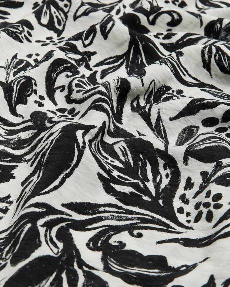 Robe longue sans manches à motif de feuilles, tissu responsable