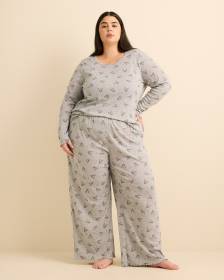 Heather Grey Bambi Pointelle Pyjama Pant - ti Voglio