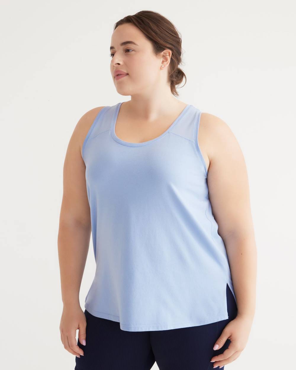 Crewneck Tank Top with Mesh Insert - Active Zone