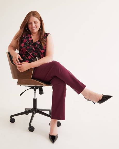 Responsible, Maroon Straight-Leg Savvy Pant - PENN. Essentials