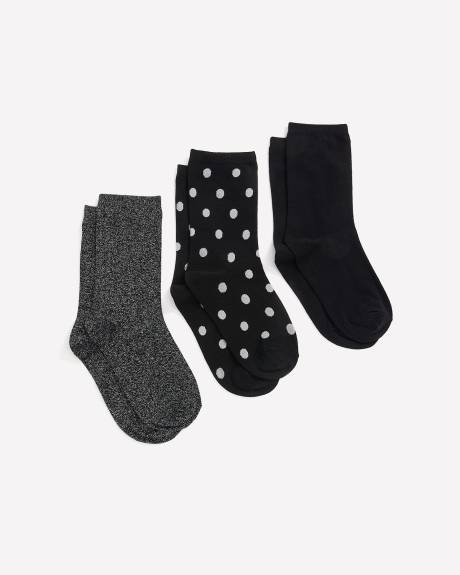 Dark Assorted Crew Socks, Set of 3
