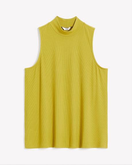 Modern-Fit Sleeveless Rib Mock-Neck Tee - PENN. Essentials