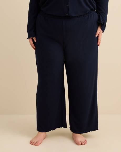 Ribbed-Knit Ankle-Length Pyjama Pants - ti Voglio