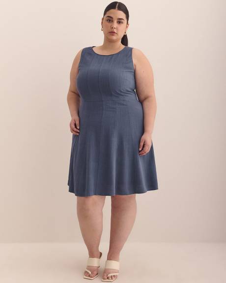 Sleeveless Fit and Flare Dress with Seam Details