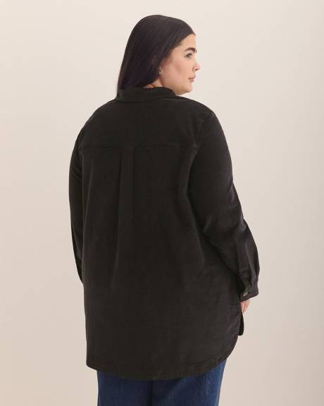 Corduroy Buttoned Down Shirt with Patch Pockets