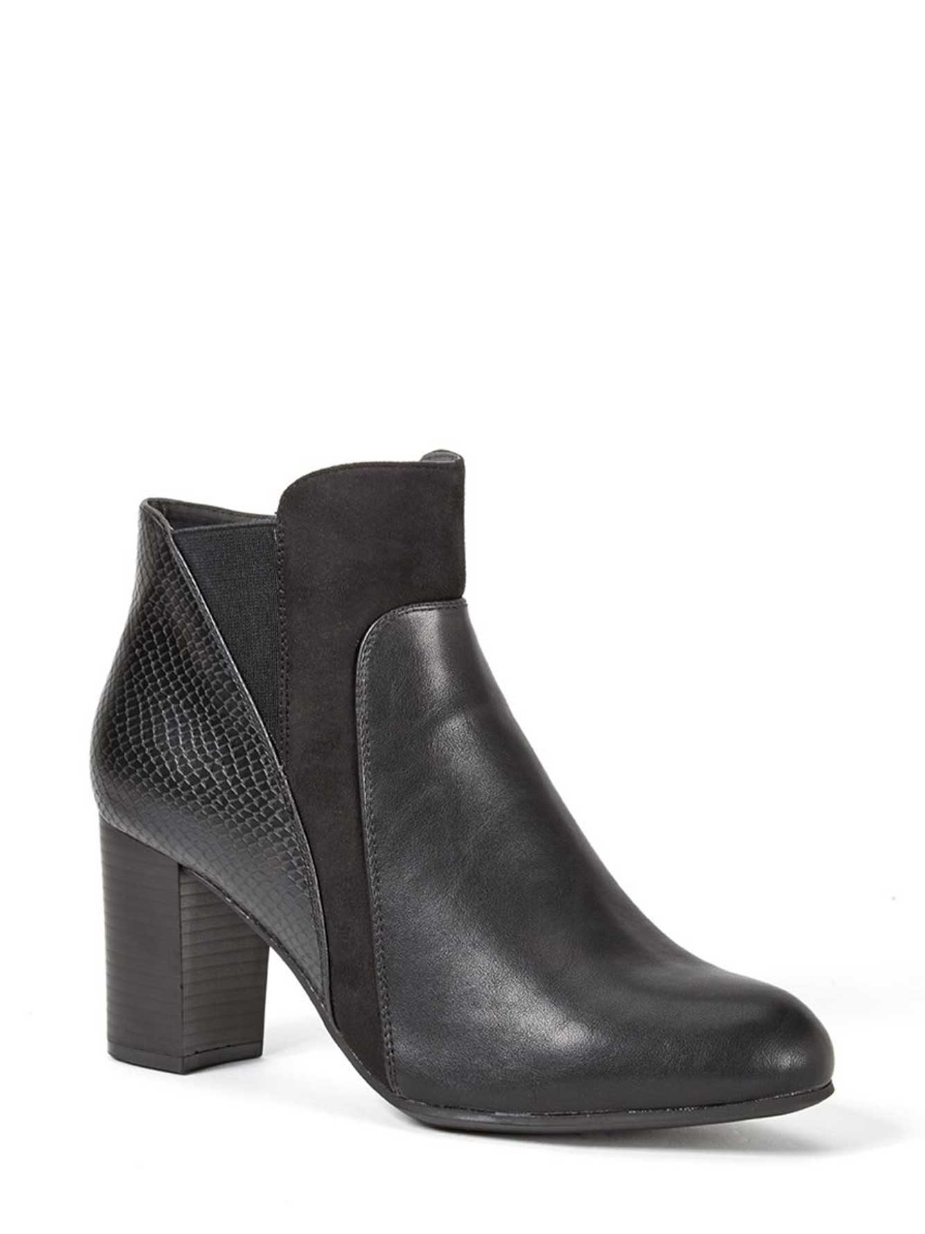 leather booties wide width