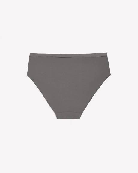 High-Cut Grey Microfibre Brief - ti Voglio