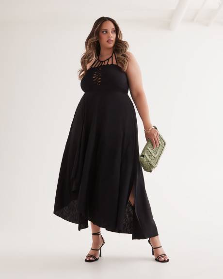 Halter Strap Neck Maxi Dress - City Chic