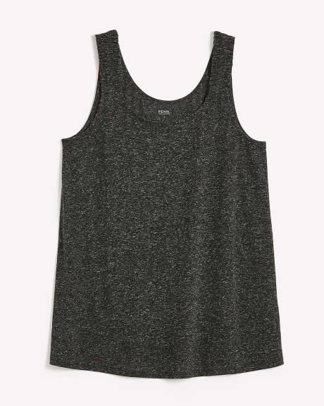 Linen Blend U-Neck Cami with Elastic Strap