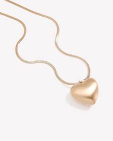 Short Golden Necklace with Heart Pendant