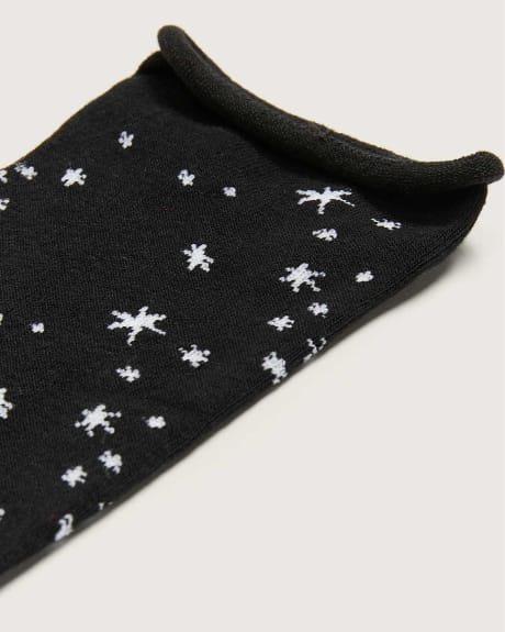 Star Motif Rolled Edge Socks - In Every Story