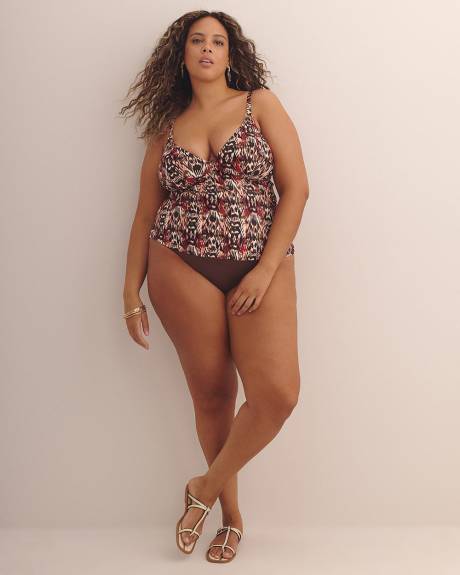 Plunge A-Line Tankini Top with Ring Details