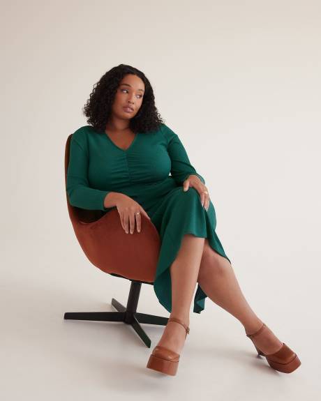 Robe mi-longue en tricot texturé