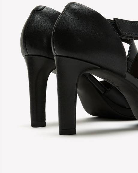 Chaussure à talon Ambyr Glow en cuir noir, pied large - Clarks