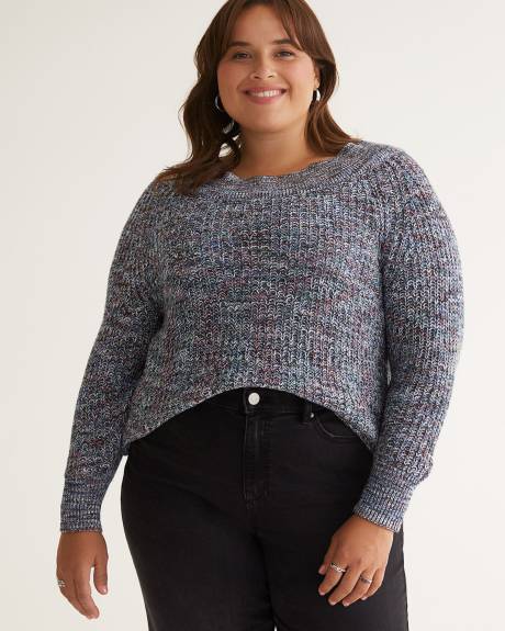 Marled Boat Neck Sweater